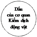 Oval: Dấu
của cơ quan Kiểm dịch động vật
